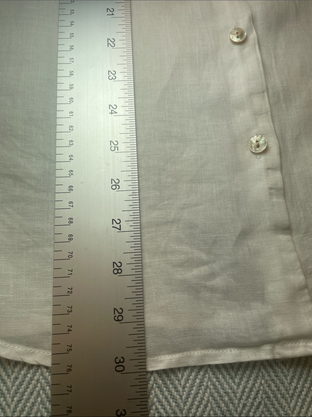 Avenue 18-20 Linen Classic White ShortSleeve Shirt Womens pit to pit 25” Preworn - Picture 14 of 16